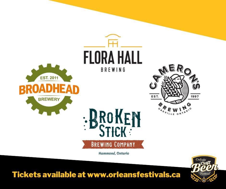 AnkhorEvents's tweet photo. We're feeling mighty thirsty this Thursday! Good thing we've got our first vendor announcement to quench it๐บ @BroadheadBeer, @CameronsBrewing, @florahallbeer and @BrokenStickBeer are all returning to this year's Orlรฉans Craft Beer Festival!
#OntarioBeer #ONBeer #ThirstyThursdays https://t.co/nUasb7j3FH