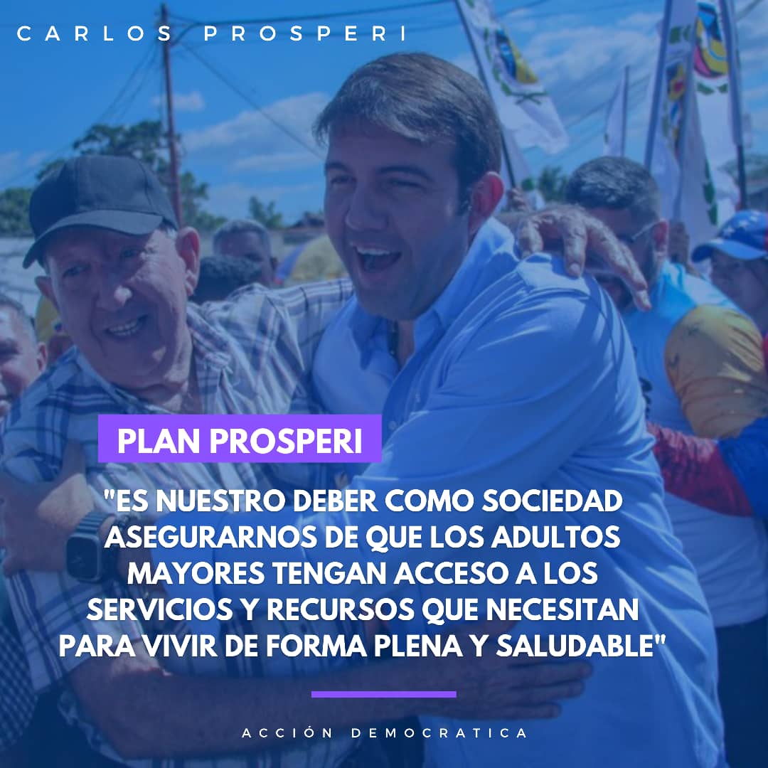Vamos a gobernar para todos los Venezolanos. 
Nuestros adultos mayores han sido los mas desprotegidos durantes estos largos 24 años.
Por eso serán prioridad en el gobierno de <a href="/prospericarlos/">Carlos M. Prosperi</a>.
Los adultos mayores serán asistidos dignamente,  #ADsabeGobernar

  #PlanProsperi