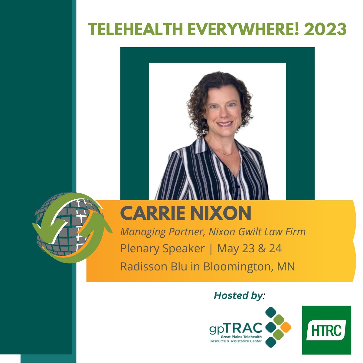 Carrie Nixon, managing partner at <a href="/NixonGwiltLaw/">Nixon Gwilt Law</a>
will be one of our four plenary speakers for our Telehealth Everywhere! 2023 conference. Nixon is an expert in healthcare law and policy issues relating to healthcare innovation. Register at the link: gptrac.org/conference