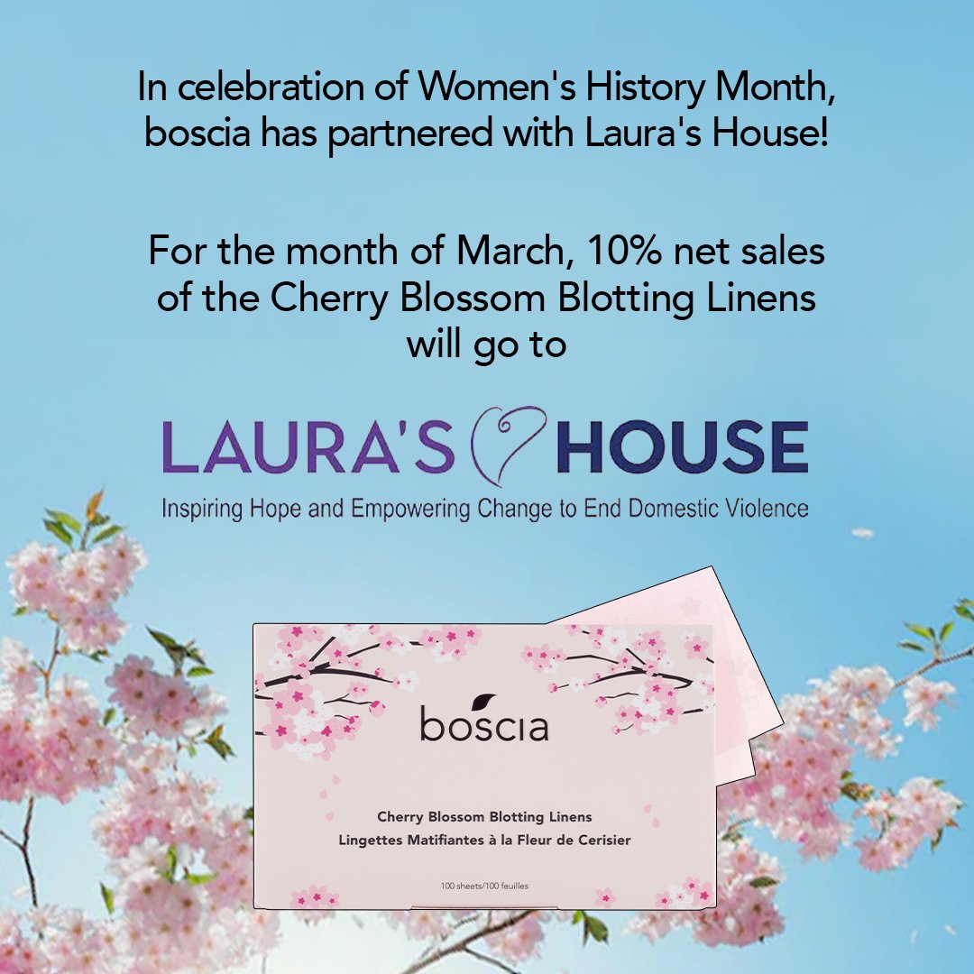 Lauras_House's tweet photo. Soak up the shine without disturbing your makeup and purchase Boscia's Cherry Blossom Blotting Linens. 🌸10% of net sales will go toward Laura's House. Find these fantastic blotting linens and support us here! https://t.co/YgTGeKmpbx https://t.co/suRF8A9N4w