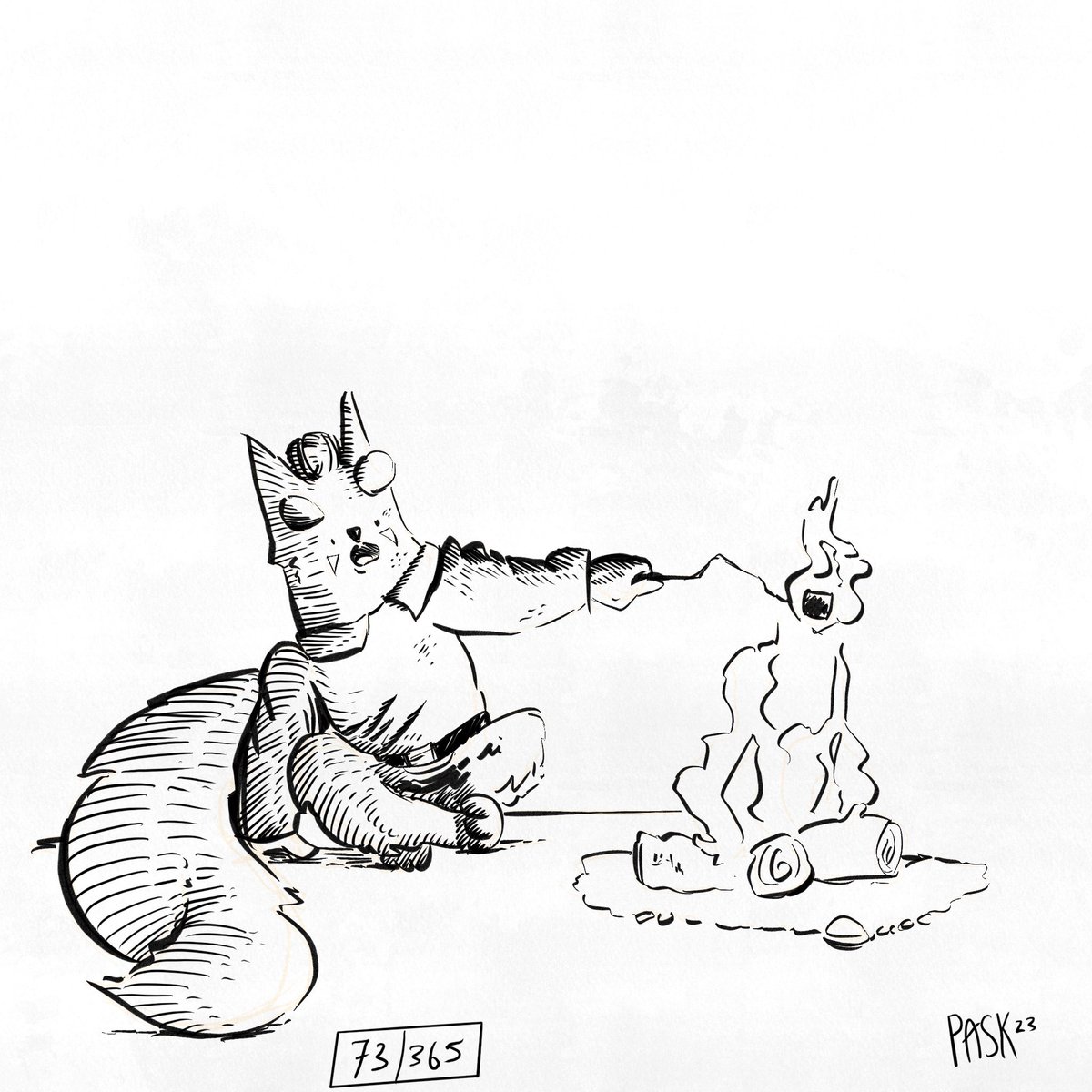 Doodle #073. There’s a technique to roasting the perfect mallow