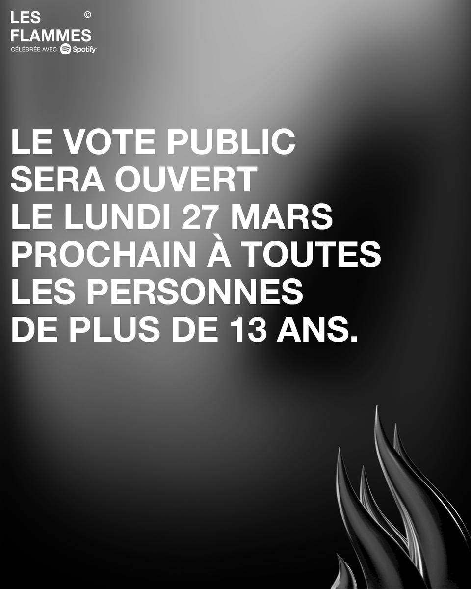 FlammesAwards's tweet photo. Les sélectionné.e.s seront révélé.e.s le lundi 27 mars prochain, au moment de l’ouverture du vote public où tout le monde aura la possibilité d’élire ses finalistes. https://t.co/IA7J3eiPM5