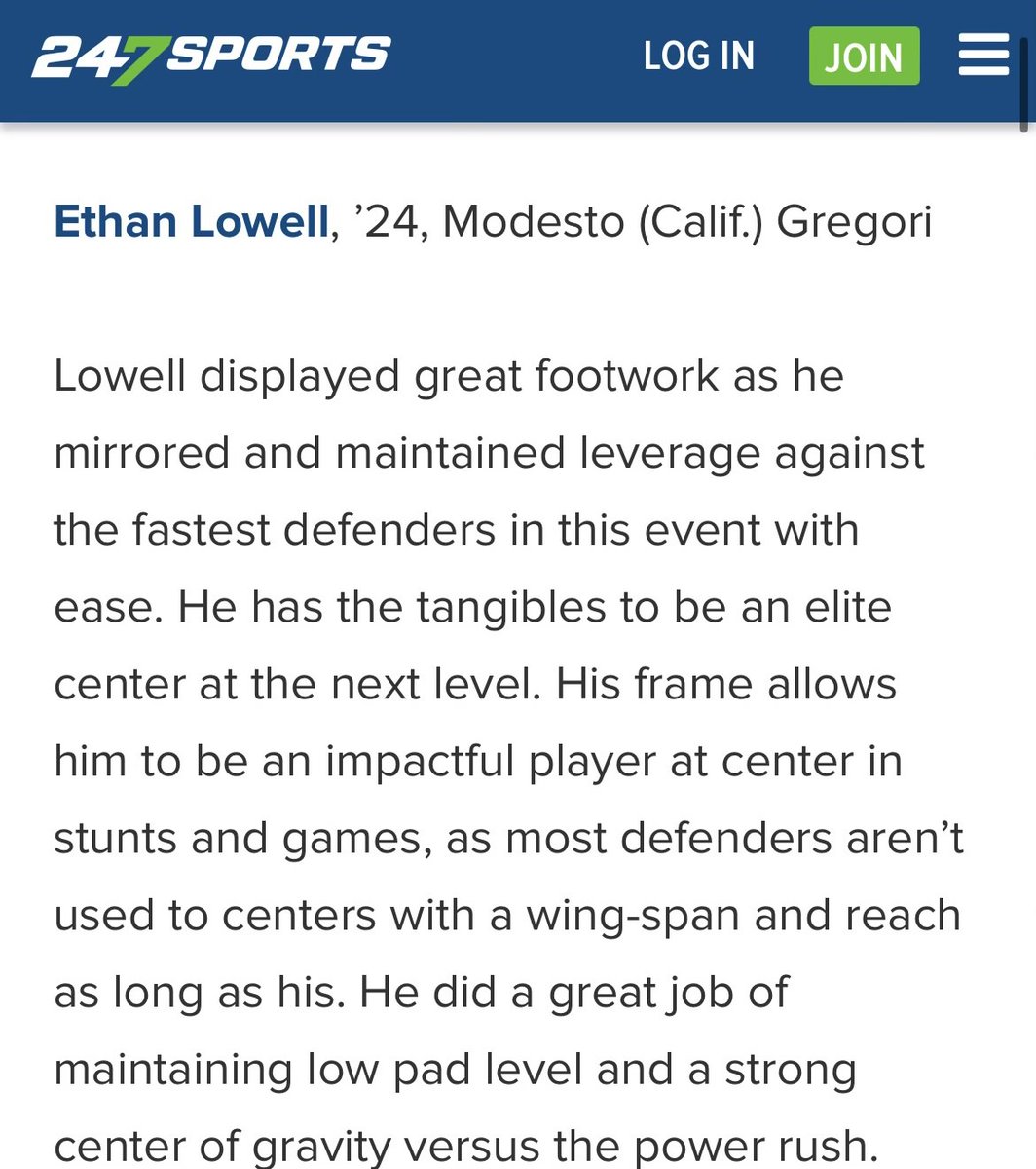 “…elite center at the next level.” 

Beyond thankful for this article by <a href="/GregBiggins/">Greg Biggins</a> with <a href="/247Sports/">247Sports</a> 🏈🔋

<a href="/BrandonHuffman/">Brandon Huffman</a> <a href="/leokoloamatangi/">Leo</a> <a href="/CoachCross2/">Coach Sheldon Cross</a> <a href="/coachkmr/">Kris Richardson</a> <a href="/CoachDOnofrio/">Mark Donofrio</a> <a href="/CoachTuitele/">Saga Tuitele</a> <a href="/Coach_JHughes/">John Hughes</a> <a href="/mcody83/">Mike Cody</a> <a href="/DylanJCruz_/">Dylan Cruz</a> <a href="/CoachTSkip/">Tim Skipper</a> @marcanderson_ @NV_Dmehra