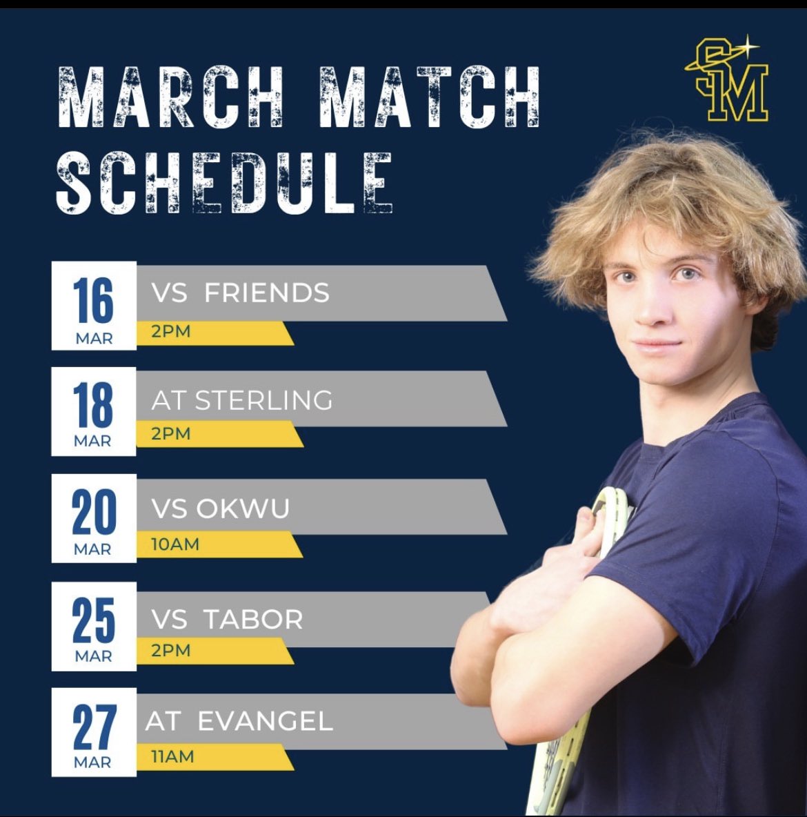 Come out and support USM Tennis this month! All home matches will be played at David Brewer Park in Leavenworth, KS. #gospires