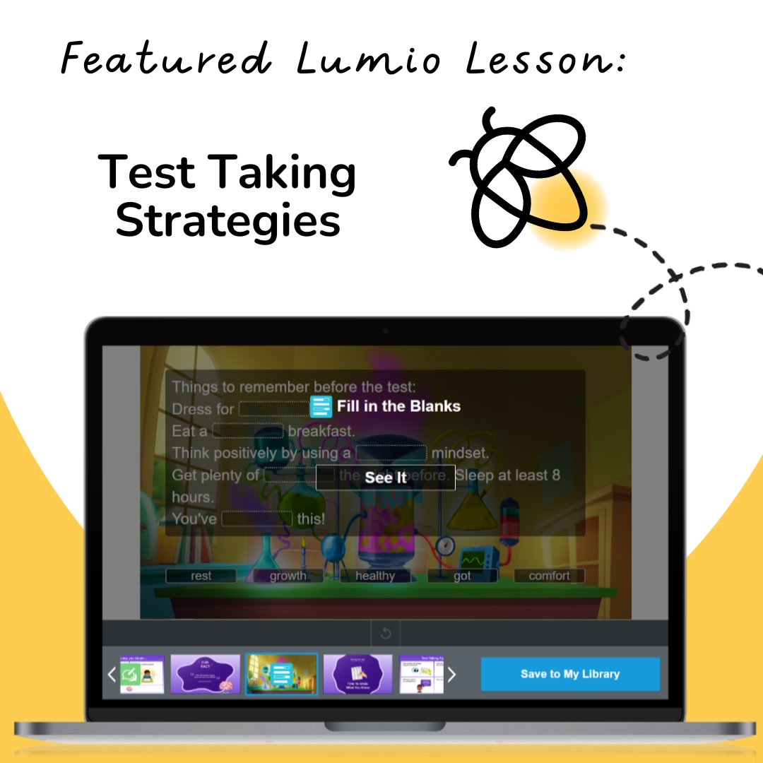 LumioSocial's tweet image. Use this positively charged Lumio lesson to help build your students&apos; test-taking confidence and preparedness.

✔️Get the lesson here: bit.ly/420Q4uj

#GoLumio #TestTakingTips