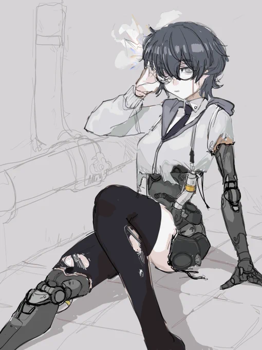 Skeb納品致しました、依頼者様のOC、R.O.B.ちゃんを描かせて頂きました!各箇所のメカ構造が素敵で書いてて楽しかった…!ご依頼ありがとうございました!#Skeb #commission 