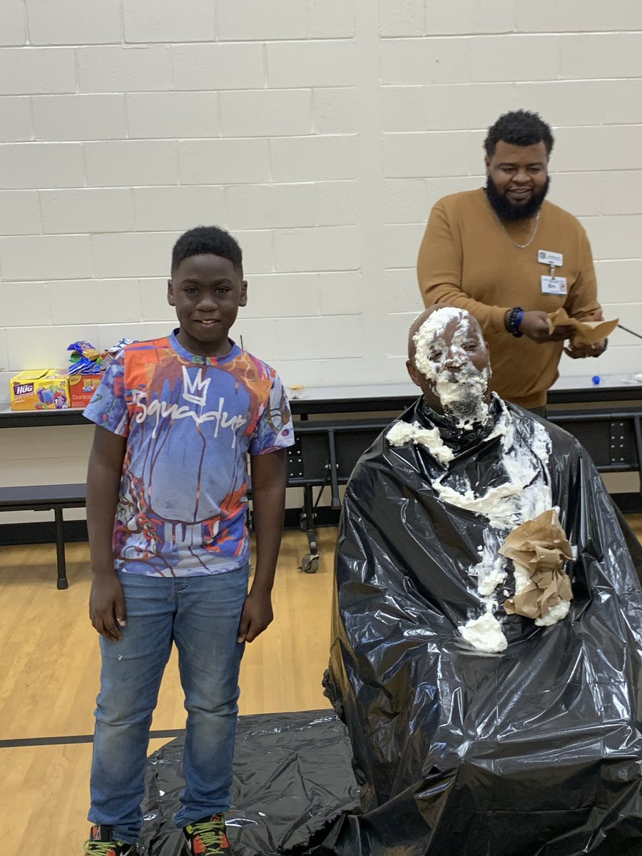 AnneStreetES's tweet photo. PBIS #PiDay fundraiser. Dr. Royal was the lucky recipient of a pie in the face, courtesy of Kendrick Sims! @Seabrookroyal2 #GSCSPBIS @toshagilmore38 @ASE_msbrownlee @KierraRojas https://t.co/QULob8qlhX