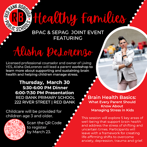 Dena Russo (@mrsdenarusso) on Twitter photo Please join us for this exciting #RBWell parent event
featuring <a href="/AlishaDelorenzo/">Alisha DeLorenzo</a>!
Healthy Families
Thursday, March 30
5:30-6:00 PM Sign-in & Food
6:00-7:30 PM Parent Session
Red Bank Primary School
RSVP Below
forms.gle/G5QjYvVV4ywtqm⦠Please join us for this exciting #RBWell parent event
featuring <a href="/AlishaDelorenzo/">Alisha DeLorenzo</a>!
Healthy Families
Thursday, March 30
5:30-6:00 PM Sign-in & Food
6:00-7:30 PM Parent Session
Red Bank Primary School
RSVP Below
forms.gle/G5QjYvVV4ywtqmβ¦