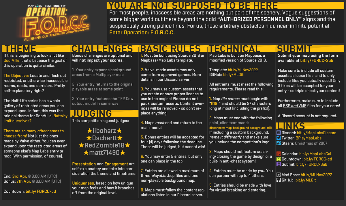 OPERATION: F.O.R.C.C. is now LIVE

Like DoorVille, but not just about the HL series anymore; hell, it's not necessarily about Valve games anymore!