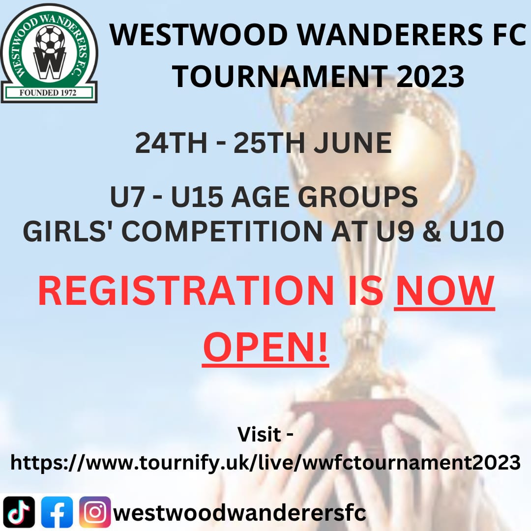 Spaces in our tournament are filling up fast, make sure to apply and pay to secure your team's spot!! tournify.uk/live/wwfctourn…