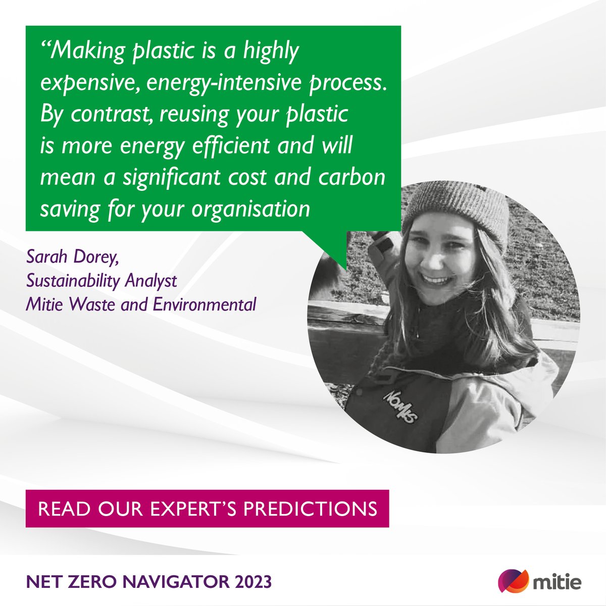 Mitie Waste’s sustainability analyst has given insight into how plastic recycling will become a priority in 2023. 

It will be more critical than ever for your organisation to start treating plastic waste as a valuable by-product.

To find out more visit &gt; wearemit.ie/9llt50NknnW