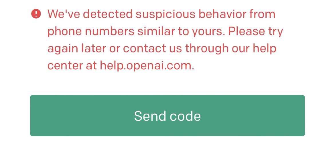 Am I one of the only people who hasn’t joined in the GPT-4 fun yet?! <a href="/OpenAI/">OpenAI</a> I cant make an account because of this error - please help! I’m not suspicious, honest!