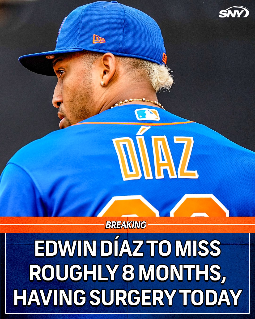 Mets' Edwin Diaz will need surgery after tearing patellar tendon