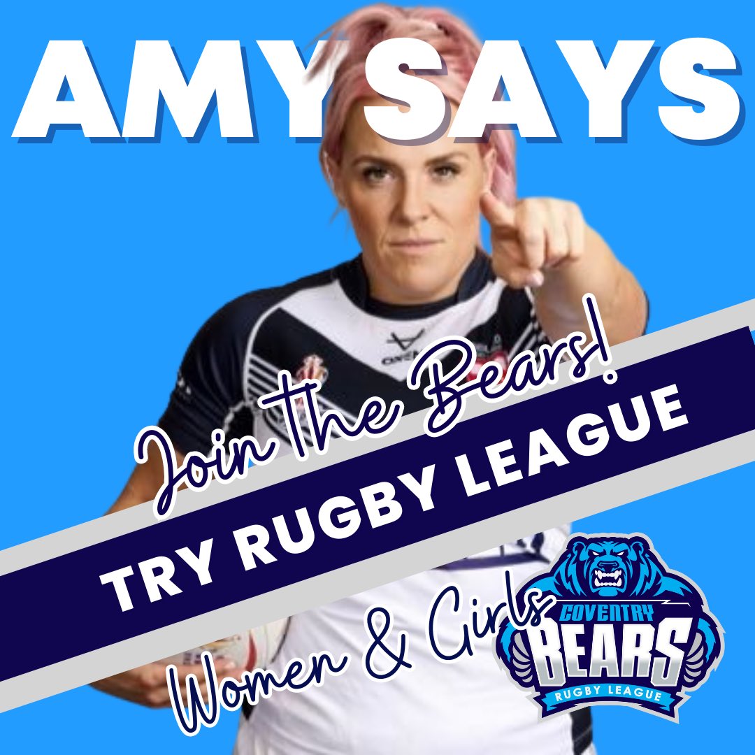AMY SAYS JOIN THE BEARS!...We have linked up with England International <a href="/04hardcastle/">Amy Hardcastle</a> to launch a new campaign to find new women's and girls players for Coventry Bears.
Sign up: coventrybears.com/women-girls