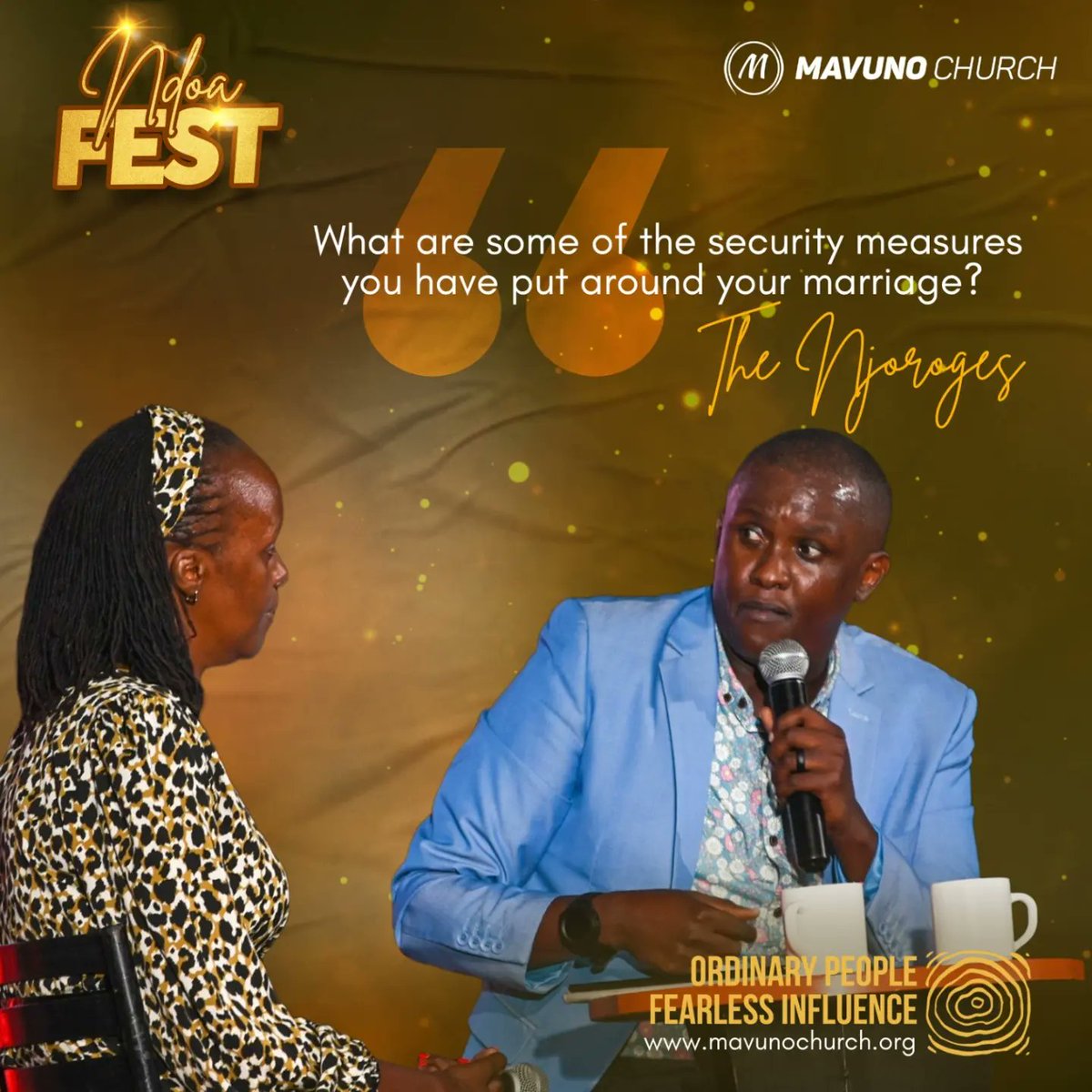 MavunoChurchKRd's tweet photo. #NdoaFest Day 1 kicked off with the Njoroges as the first speakers, unpacking the topic, "Is ministry GOOD NEWS to your spouse?" We are looking forward to being inspired by our fantastic lineup of speakers over the next 3 days!
#NdoaByMavuno #MarriageWorks #EaseAndAcceleration https://t.co/nUhh8XdgTn