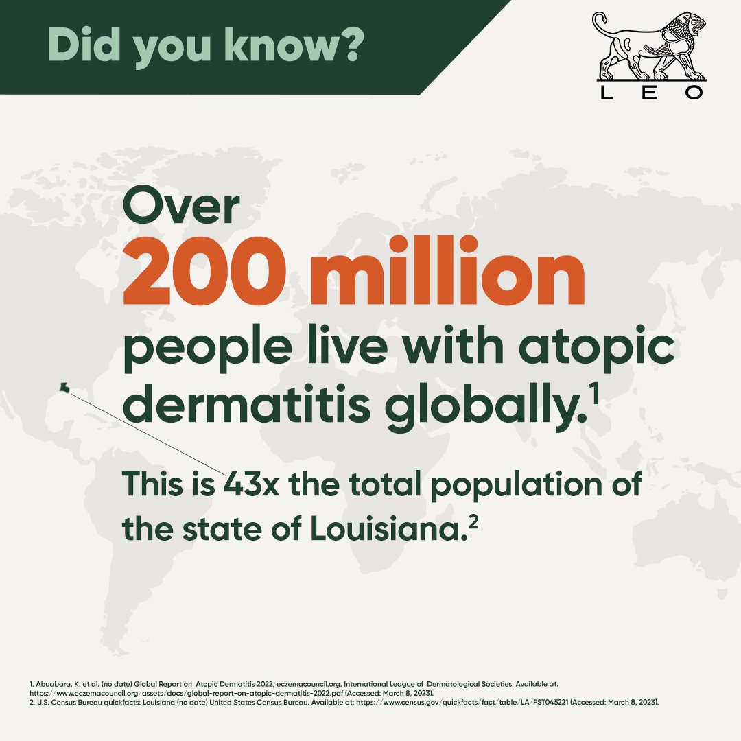 We are delighted to be in New Orleans for #AAD2023 to connect with patient advocates and health care professionals working to support people living with #AtopicDermatitis. We look forward to seeing the advancements in #MedicalDermatology. <a href="/AADskin/">AAD</a>
#LEOPharma