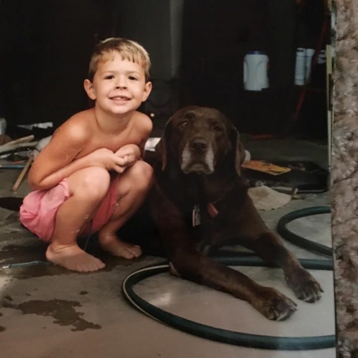 NatureTails's tweet photo. We never forget our first Pets. Here's a Throw Back Thursday of one of our founders, Kevin, and his first dog, Hershey. https://t.co/RkHDkpnhNM