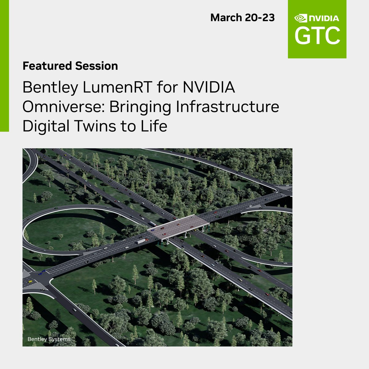 BentleySystems's tweet photo. Check out this #GTC23 session for a deep dive into how Bentley’s #LumenRT for NVIDIA Omniverse is being deployed to tackle large-scale #infrastructure projects. Register to join in this March 23 discussion: https://t.co/WRzB0dhlxe

#GTC23 @nvidia @nvidiaomniverse https://t.co/owF54cbOJI