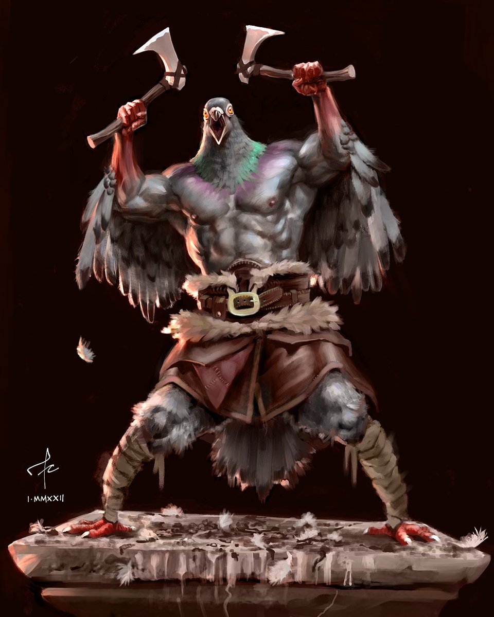 Francesco_cri's tweet photo. Barbarian Pigeon!
#art #ArtistOnTwitter #digitalpainting #pigeon https://t.co/r5R269B74R