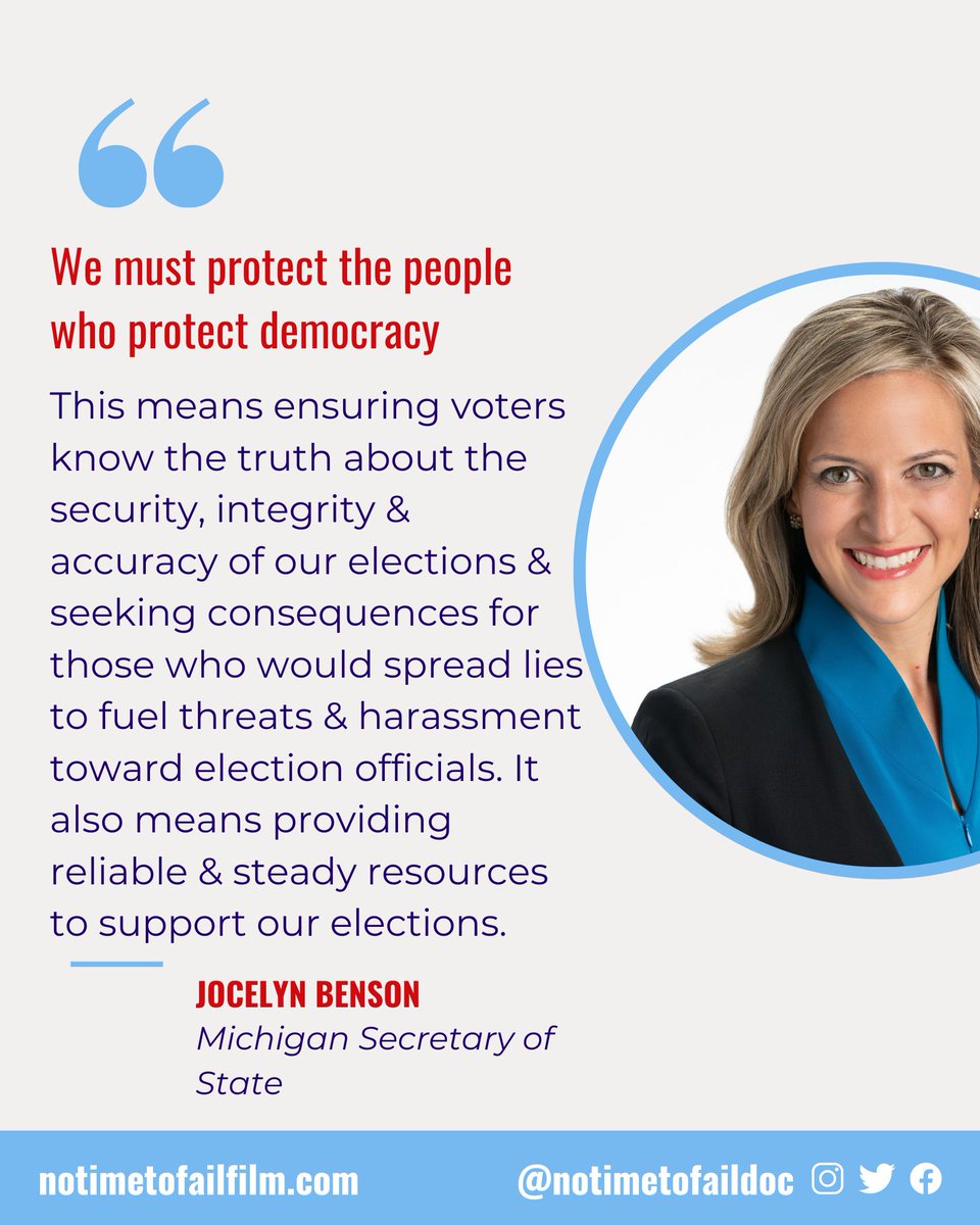 #FacesofDemocracy is @IssueOneReform’s bipartisan campaign made up of election officials to strengthen U.S. elections. Election Officials are friends & neighbors who work to ensure the security, integrity & accuracy of our elections. ➡️bit.ly/3SACYzC 🔗 
@JocelynBenson