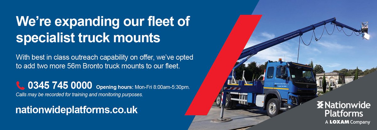 We're committed to providing the best possible service and equipment. This fleet expansion is no exception, with world-class outreach, it’s no wonder we’re adding more Bronto 56m trucks to our fleet. Call 0345 745 0000 or visit us online to find out more: bit.ly/3JKUcHM