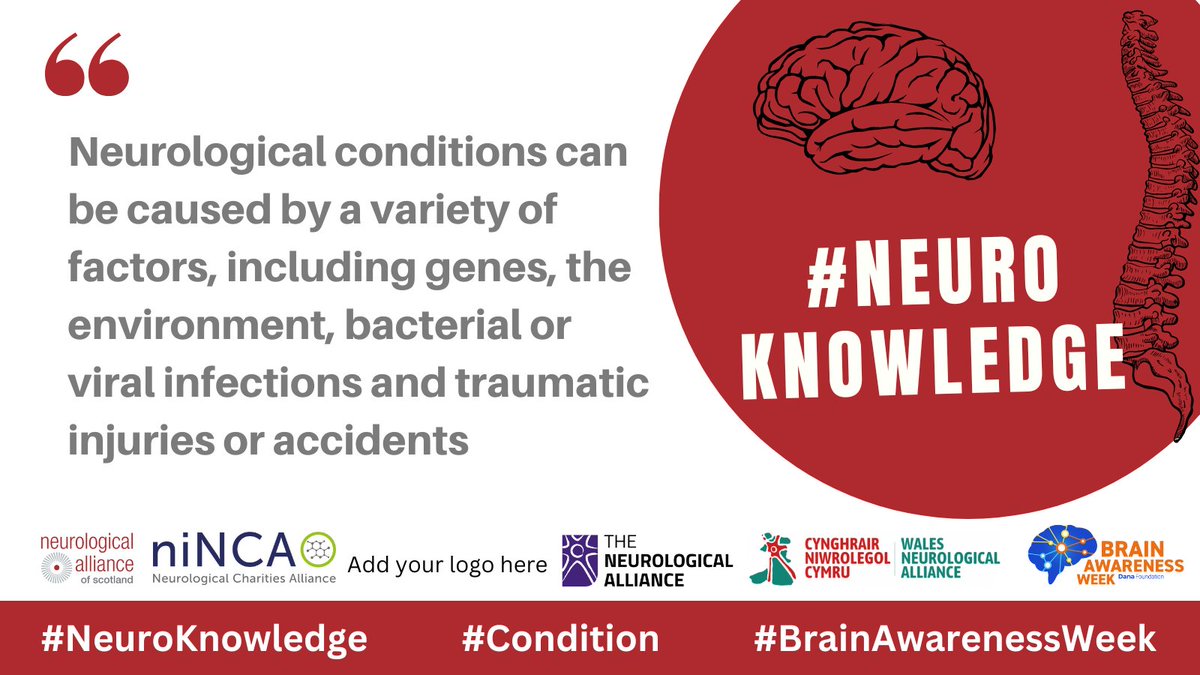 Neurological conditions can affect the way people think, feel and interact with the world around them.
#NeuroKnowledge <a href="/NeuroAlScotland/">Neurological Alliance of Scotland</a> @niNCA <a href="/NeuroAlliance/">The Neurological Alliance</a> <a href="/NeuroWales/">WalesNeuroAlliance</a> #BrainAwarenessWeek