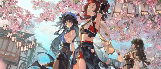 桜の日も近いので満開の桜が楽しみだ～!#さくらの日 にあなたの夢や希望が叶います様風に乗せて思い届け#鳴潮#WutheringWaves 