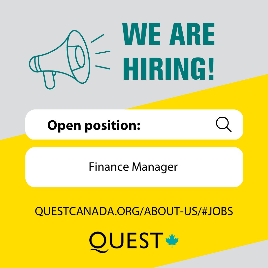 We're looking for a Finance Manager to join our team! Do you have expertise in financial management? And experience with the successful execution of full cycle accounting? 

If so, learn more and apply by March 26: questcanada.org/about-us/#jobs 

#remotework #jobsearch
