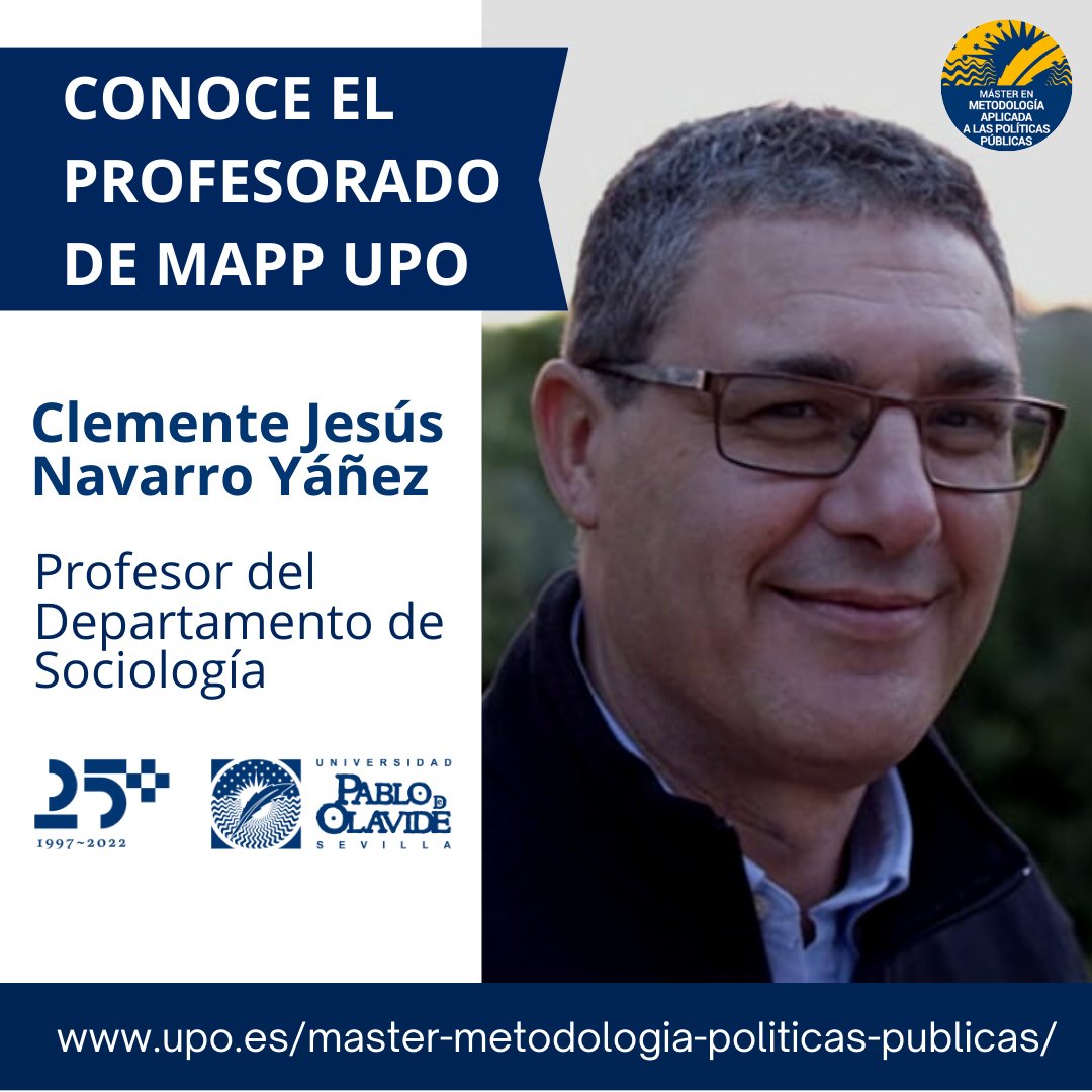 mapp_upo's tweet photo. 🎓Hoy te  presentamos a Clemente Jesús Navarro Yáñez, Profesor del Departamento de @SociologiaUpo  
 y #MappUPO quien imparte la asignatura de "RETOS POLÍTICOS. GOBERNANZA, INNOVACIÓN Y NUEVOS ACTORES". 

🔗https://t.co/0338O4P00j

#soydelaUPO #ComunidadUPO #masterUPO https://t.co/r6Bi7uaRoP