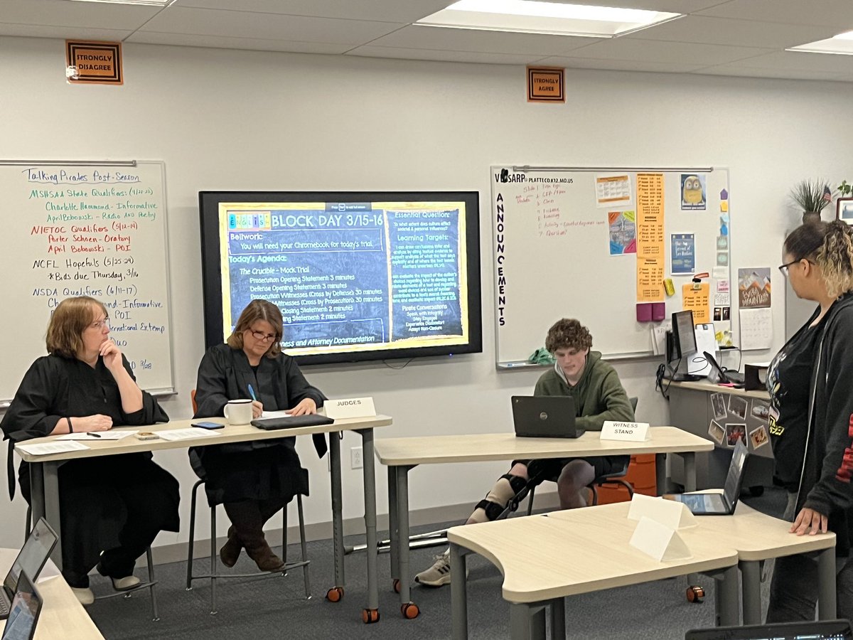 rae_lani's tweet photo. Love seeing our English III curriculum in action with the intentionally-designed summative assessment Mock Trial #powerstandards @felixst @MsVessar @PCHSprincipals @DrJonrs https://t.co/zjbNeNNVxR