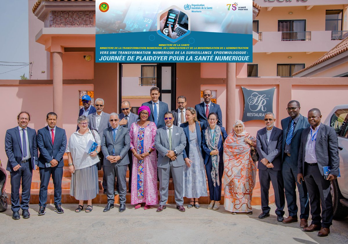 OMS_Mauritanie's tweet photo. C'est officiel ! @MSMauritanie et celui de la Transformation Numérique, de l'Innovation et de la Modernisation de l'Administration viennent de signer une convention de partenariat innovante pour la santé numérique #Mauritanie avec l’appui de #OMS.  #EWARS #TASS @OMS_Afrique https://t.co/fm0Mq7NhIS