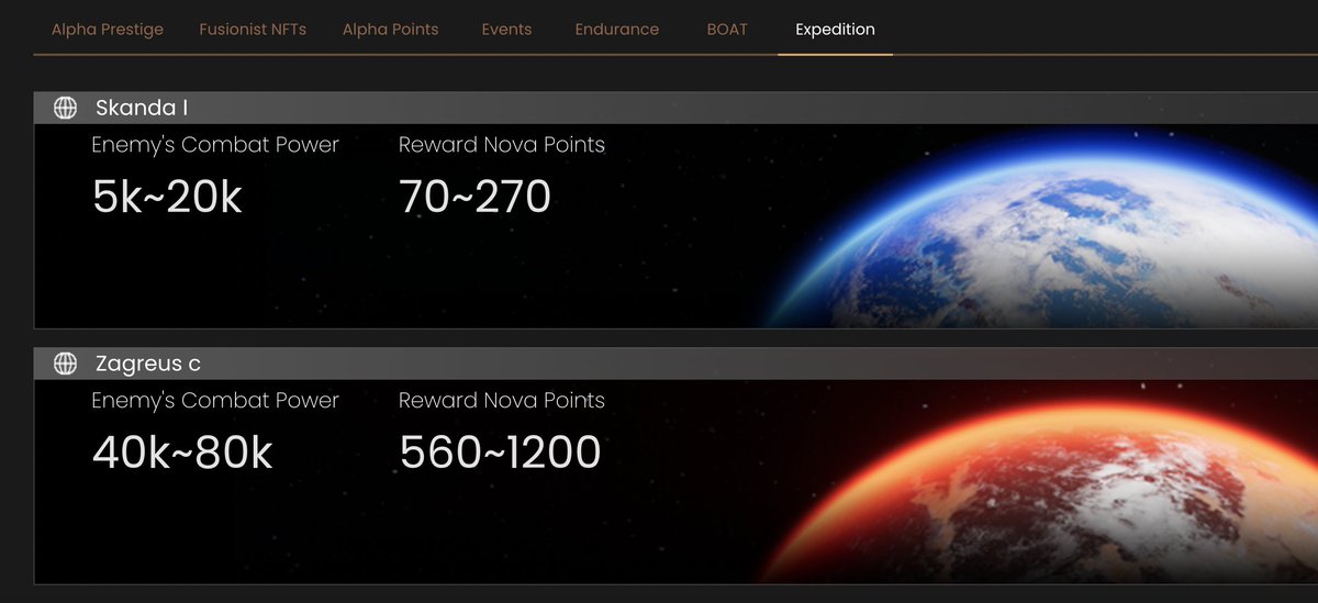 Win 50,000 NOVA points split across winners👇🏽

1) Take a screenshot of you visiting the Expedition website here: ace.fusionist.io/account/expedi… 

2) Quote RT the above Tweet with the screenshot to split 50K NOVA points in 48 hrs 

See you in our Discord: discord.gg/fusionist