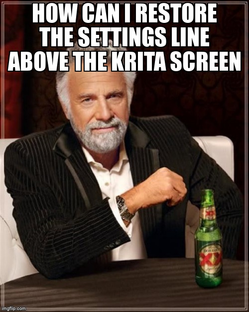 askubuntumemes's tweet image. How can I Restore the settings line above the Krita screen askubuntu.com/questions/1458… #amdgraphics #kubuntu #crash #configuration