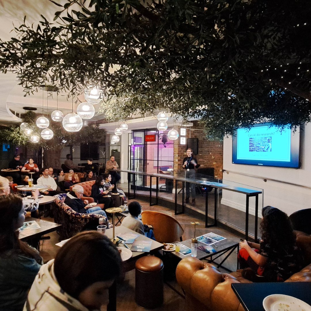 The first of our AI-themed Lates took place last month at the wonderful @1millstreet in Leamington. Our four speakers took us on a journey through how AI works, what it can do and how researchers are using it to speed up and facilitate their research. bit.ly/3J0nuAy