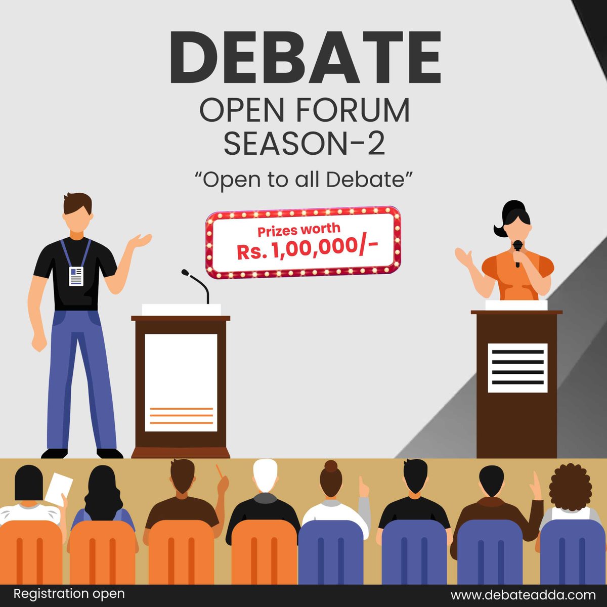 Debateaddaevent's tweet photo. Debateadda brings 2nd Season of "Open Forum" after a long wait. Come Join be part of Online Debates. #debate   #mun #ParliamentaryDebate https://t.co/fPgFG8do0I