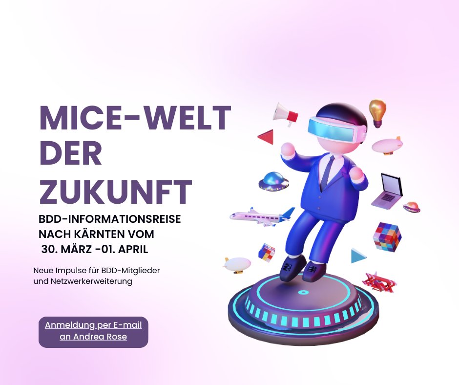 Der #bdd lädt seine Mitglieder aus dem #direktvertrieb im Rahmen der AG MICE zu einer Informationsreise nach Kärnten ein, um es als Incentive-Destination kennenzulernen. Noch sind Anmeldungen möglich!