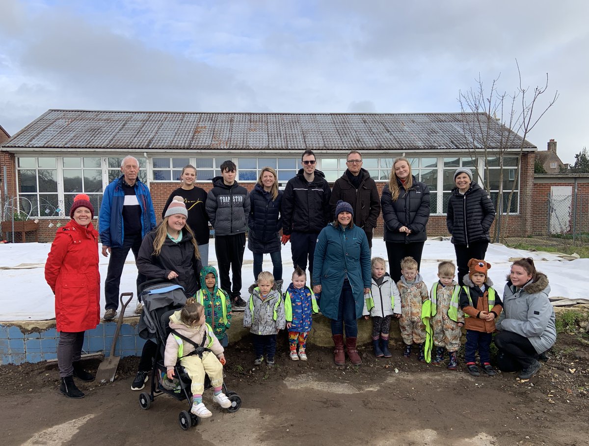 PowerHousePoole's tweet photo. We loved welcoming the High Sheriff of Dorset and @DorsetComFnd to Cornerstone Patch this week. And we celebrated another grant from @bhcoastallotto which means with @Cherries_Live we can progress installing our raised beds! Thanks Muddy Boots &amp; @mbwilkes_quarry for your help! https://t.co/4HIRr2PcjA