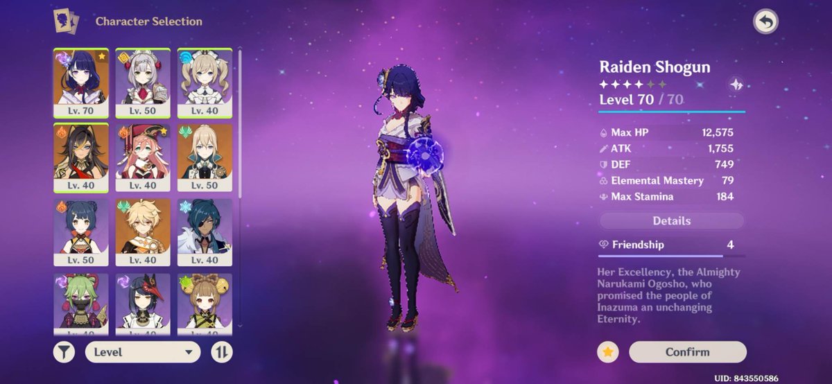 GamingyKates's tweet photo. 5th Acc
-Raiden
-Dehya
-Jean
-Skyward spine - weap
-AR35+ (sorry I forgot) https://t.co/QLGxWxRDte