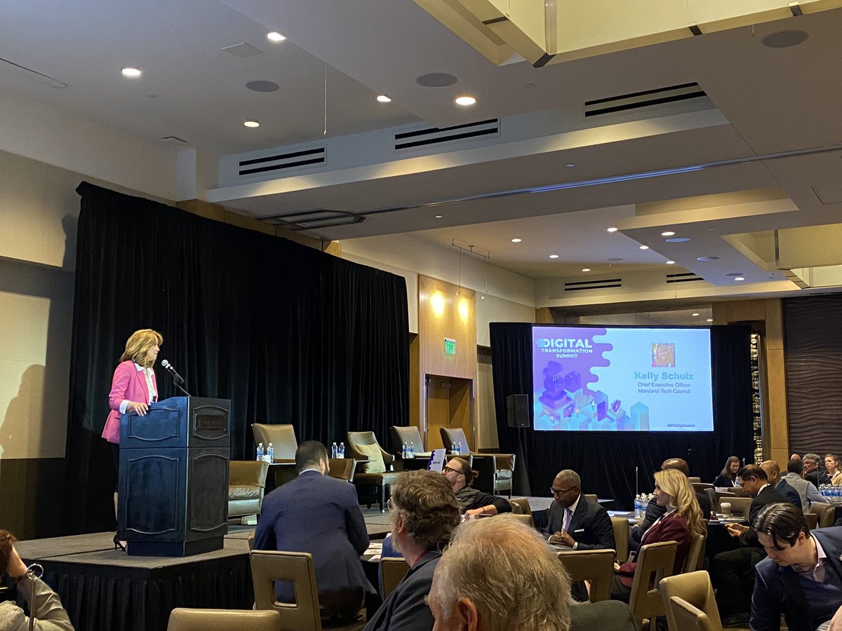 MDTechCouncil's tweet photo. MTC CEO Kelly Schulz opens her first Digital Transformation Summit! Welcome! #MTCDigisummit https://t.co/daPtiZTHon