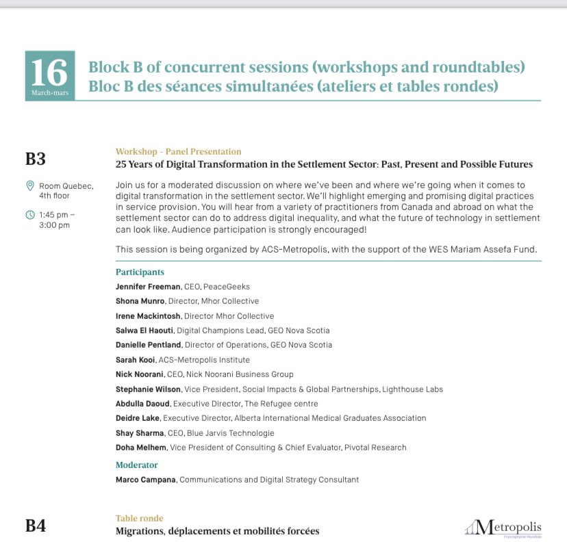 We’re looking forward to sharing our experience of embedding #DigitalInclusion in holistic support in Scotland in our work with <a href="/DigiScot/">SCVO Digital</a> <a href="/scotrefcouncil/">Scottish Refugee Council 🧡</a> &amp; more but more importantly listening &amp; learning from colleagues &amp; new friends today #MetropolisCAN25 Come &amp; chat!