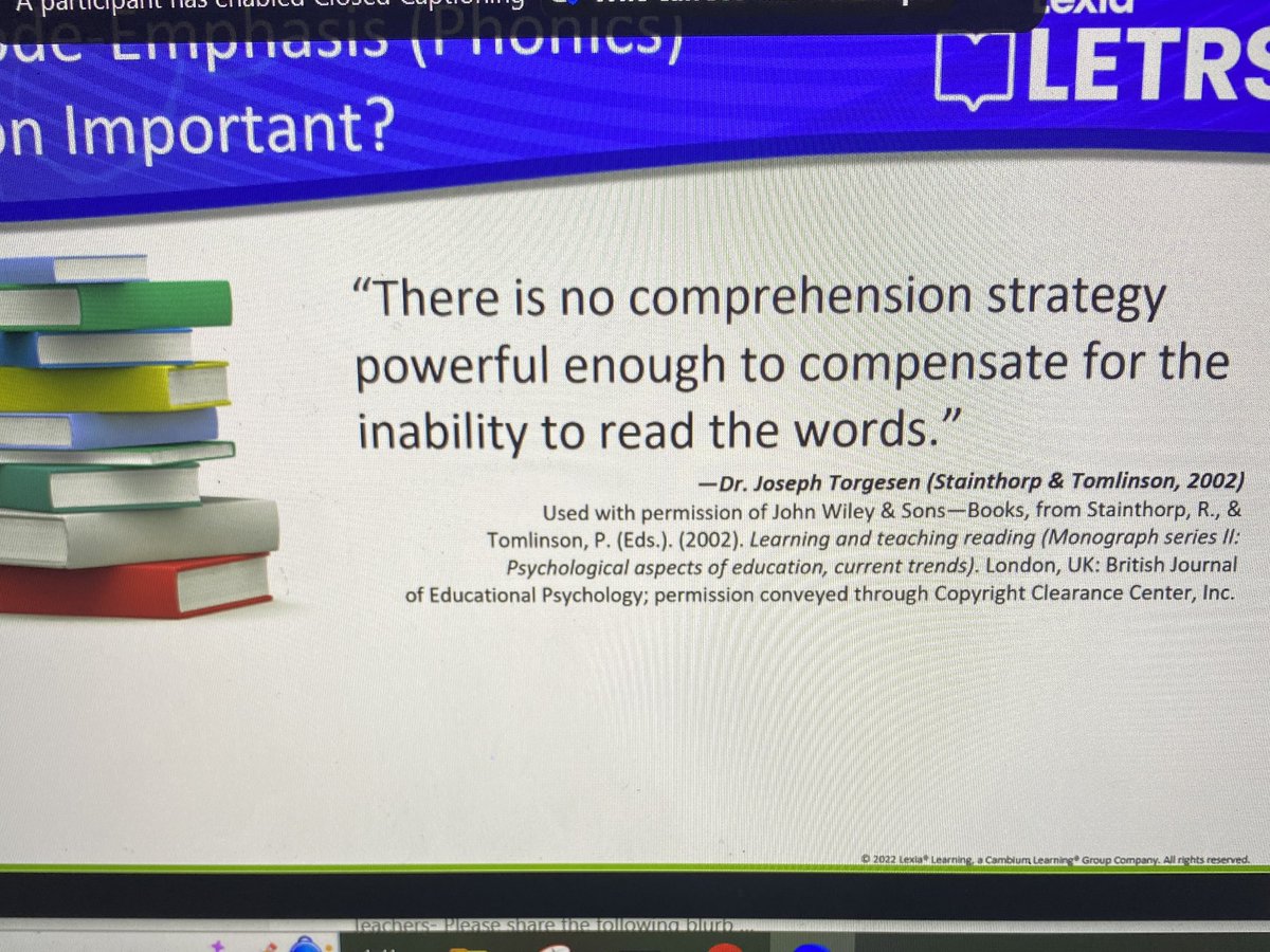 AlexisPhan3's tweet photo. Impactful quote from LETRS training today! @E_ThompsonES #LETRS @TriciaFurtek22 https://t.co/V46i9eYmLV