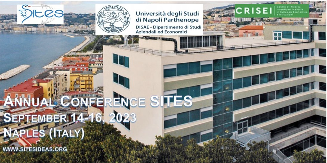 Italian Association of Development Economists (@sites_devecon) on Twitter photo Submit your paper to the Annual #SITES2023 Conference on Development Economics
Keynotes: François Bourguignon, Paola Giuliano, <a href="/SMGSequeira/">Sandra.Sequeira</a> and <a href="/kfzimmermann/">Klaus F. Zimmermann</a>
📌 September 14-16, 2023
🌎 Palazzo Pacanowski, Naples
Apply by 15 May 2023!
Link to apply: rb.gy/swfgow Submit your paper to the Annual #SITES2023 Conference on Development Economics
Keynotes: François Bourguignon, Paola Giuliano, <a href="/SMGSequeira/">Sandra.Sequeira</a> and <a href="/kfzimmermann/">Klaus F. Zimmermann</a>
📌 September 14-16, 2023
🌎 Palazzo Pacanowski, Naples
Apply by 15 May 2023!
Link to apply: rb.gy/swfgow