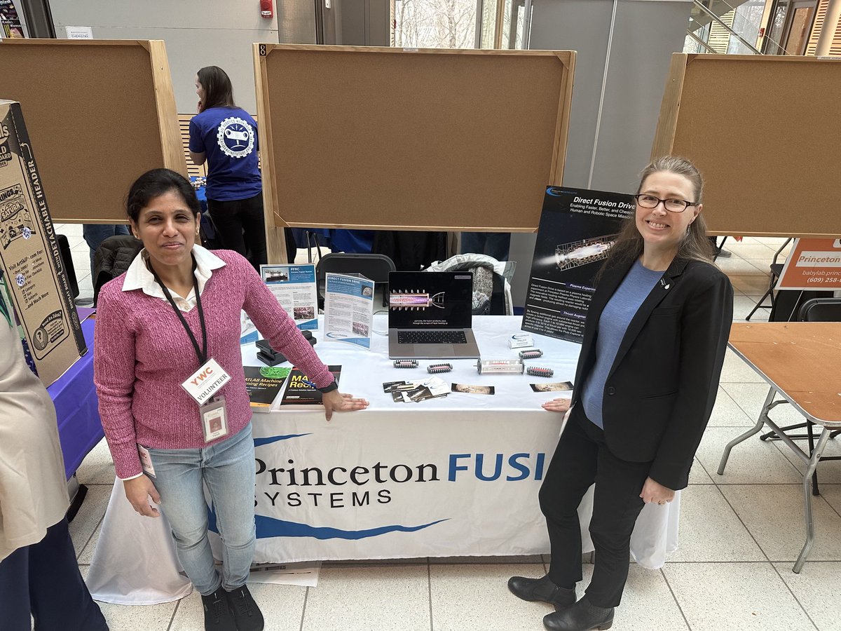 psatellite92's tweet image. Sangeeta and Stephanie at ⁦@PPPLab⁩ ⁦@PPPLsSciEd⁩ Young Women’s Conference today talking fusion rockets! #fusionpropulsion #fusionenergy