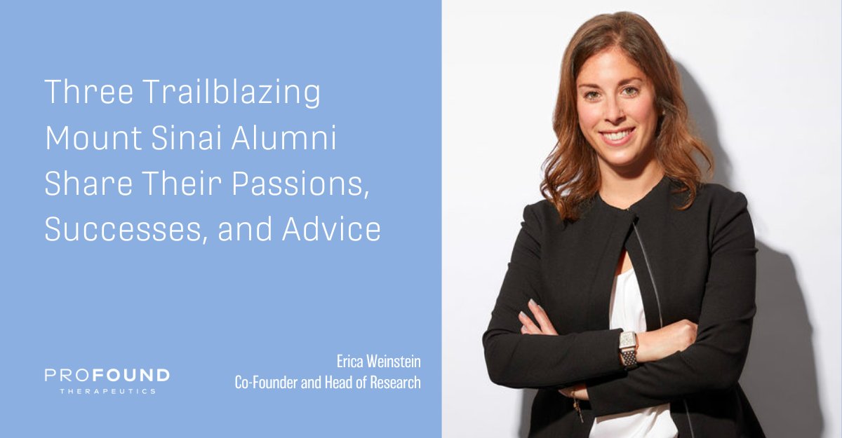 Our own Erica Weinstein was recently featured as one of the trailblazing alums from the @IcahnMountSinai. Learn how her passion for great science and desire to have a positive impact on human health led her to where she is today: ow.ly/SfVZ50Nk0VS #WomenInSTEM