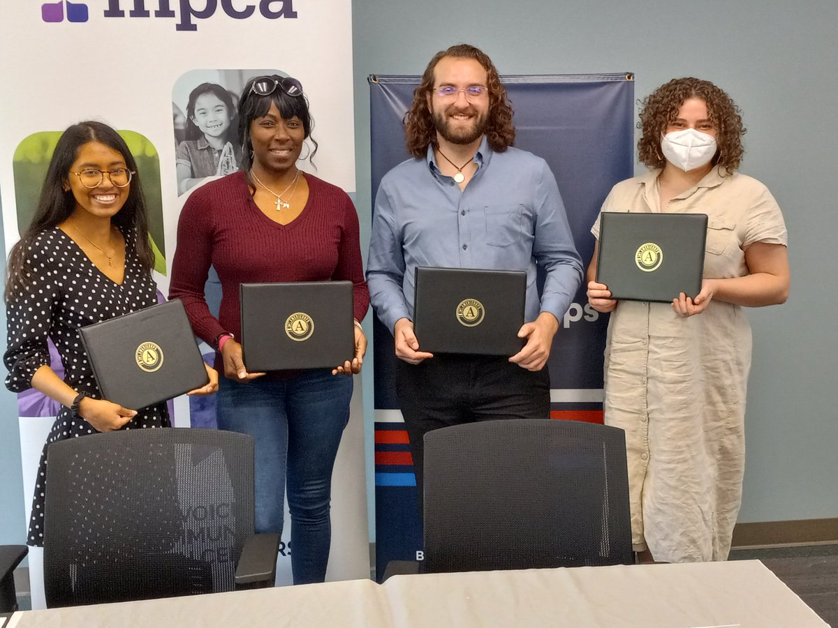 michpca's tweet photo. #TBT #MIACWeek-style!

We proudly remember our 1st #MPCA HealthCorps graduating class in Spring 2022; pictured, L-R, Madison Smith, Davina Williams, Wolfgang Bahr, Emma Henkel.

This quartet's dedication &amp; service have helped set the tone for future members! 🙏

#WeAreAmeriCorps https://t.co/BEmykZtRx1