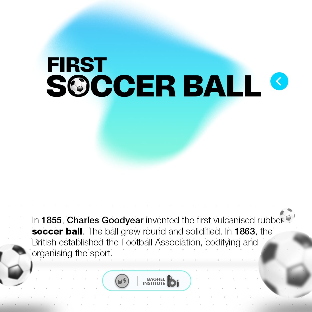 MiniatureSchool's tweet photo. The first soccer ball was invented by Charles goodyear in 1855 !!!
#didyouknow #factsdaily #factsoftheday #instafact #factstagram #truefacts #educational #firstball #ballhistory #ballrevolution #facts #study #funandlearn #boostyourknowledge #baghelcomputercentre #miniatureschool https://t.co/gXTp8U7ixB