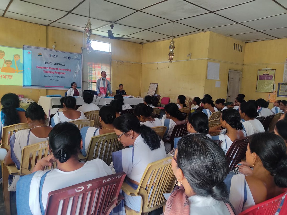 PPHF_Global's tweet image. As part of #ProjectScreen, @PPHF_Asia in collaboration with @GEHealthCare, #commoncancer #screening #training was organised on March 13 & 14 in Majuli, Assam at three venues.
More than 250 #healthcareworkers attended the #training. Thanks to #trainers from @CCHRC_Silchar