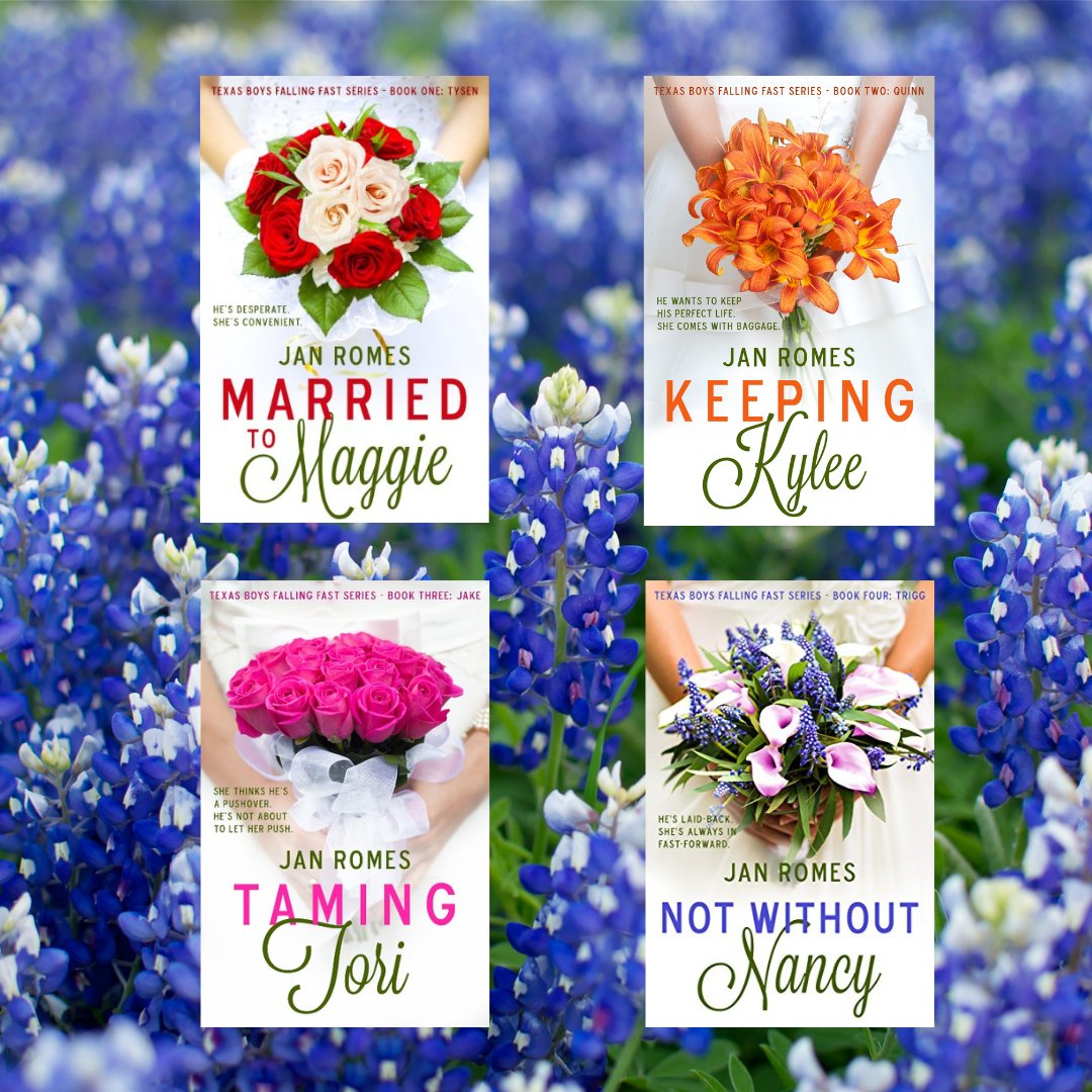 You can get all 4 ebooks for $3.96! 📚 
TEXAS BOYS FALLING FAST SERIES:  Married to Maggie, Keeping Kylee, Taming Tori, &amp; Not Without Nancy ❤️ #romance #humor #Texas #Dallas #KU amazon.com/Married-Maggie…