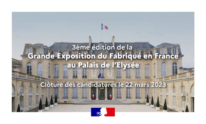 LaFrenchTech's tweet photo. #FabriquéEnFrance | 🇫🇷 📢 Start-up françaises, vous aussi, candidatez à la Grande Exposition du Fabriqué en France au Palais de l’Élysée jusqu’au 22 mars !
 
 👉 https://t.co/sZRPjk6FkY

#Startup #FrenchTech 🐓 https://t.co/UFrTejtjSB