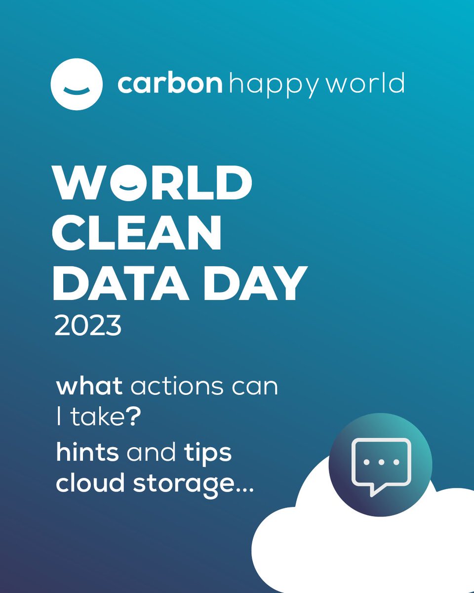 WeRCarbonHappy's tweet photo. Clean the cloud tip: delete files, business data, videos and images 🧼☁️
Are you guilty of storage too much data in the cloud or are you data savvy?
#chw #cleandataday2023 #worldcleandataday #cleandata #savetheplanet https://t.co/J6oiaHVRCY